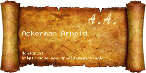 Ackerman Arnold névjegykártya
